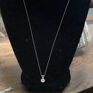 1 carat cubic zirconia 14k yellow gold necklace